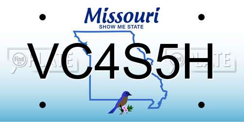 VC4S5H Missouri License Plate