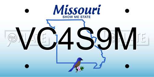 VC4S9M Missouri License Plate
