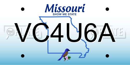 VC4U6A Missouri License Plate