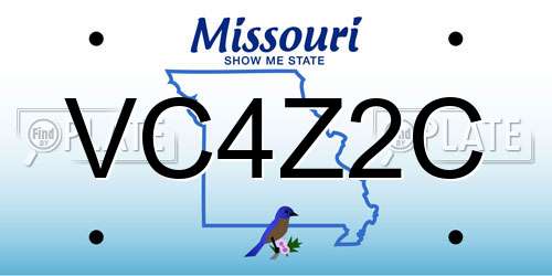 VC4Z2C Missouri License Plate