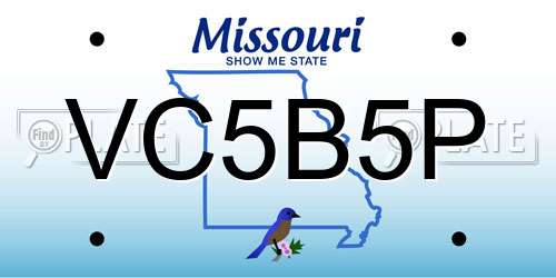 VC5B5P Missouri License Plate