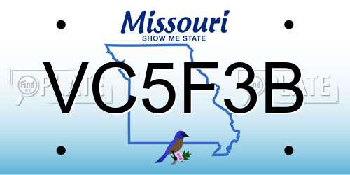 VC5F3B Missouri License Plate
