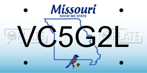 VC5G2L Missouri License Plate