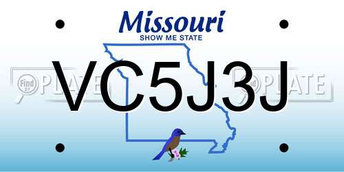 VC5J3J Missouri License Plate