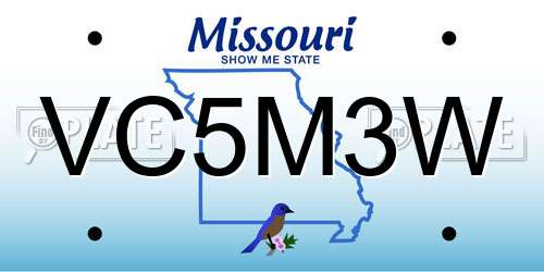 VC5M3W Missouri License Plate