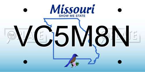 VC5M8N Missouri License Plate