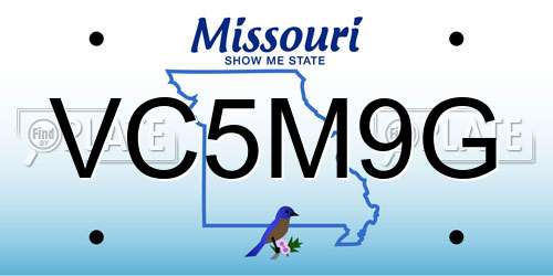 VC5M9G Missouri License Plate