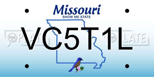 VC5T1L Missouri License Plate