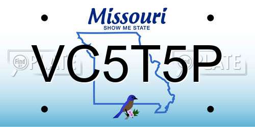 VC5T5P Missouri License Plate