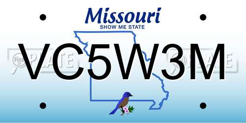 VC5W3M Missouri License Plate