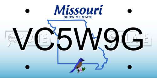 VC5W9G Missouri License Plate