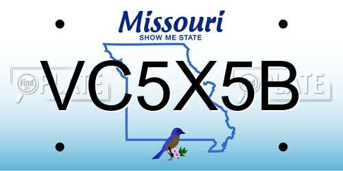 VC5X5B Missouri License Plate