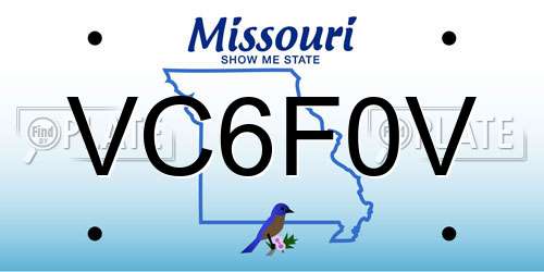 VC6F0V Missouri License Plate