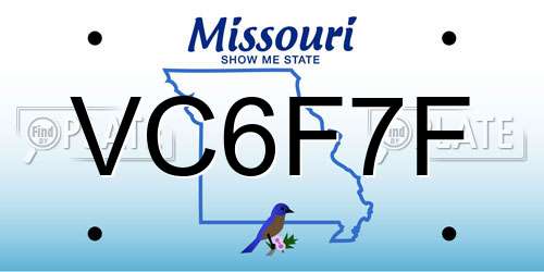 VC6F7F Missouri License Plate