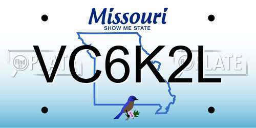 VC6K2L Missouri License Plate