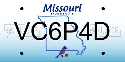 VC6P4D Missouri License Plate