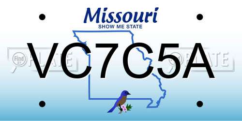 VC7C5A Missouri License Plate