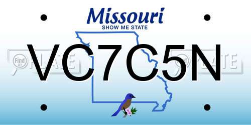 VC7C5N Missouri License Plate