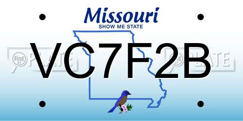 VC7F2B Missouri License Plate