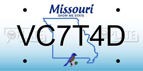 VC7T4D Missouri License Plate