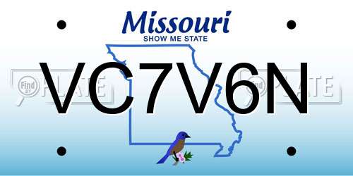 VC7V6N Missouri License Plate