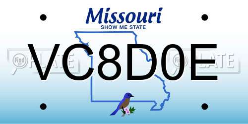 VC8D0E Missouri License Plate