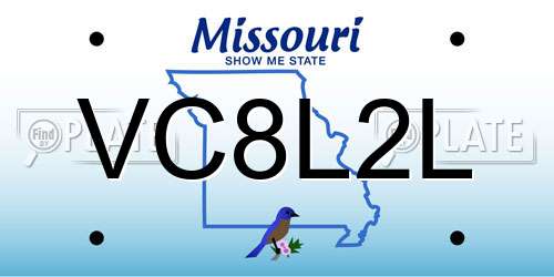 VC8L2L Missouri License Plate