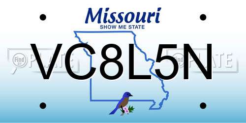 VC8L5N Missouri License Plate