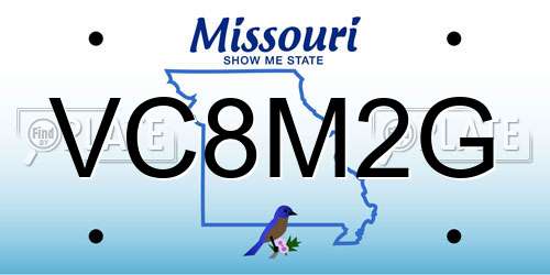 VC8M2G Missouri License Plate