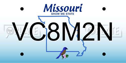 VC8M2N Missouri License Plate