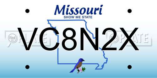 VC8N2X Missouri License Plate