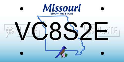VC8S2E Missouri License Plate