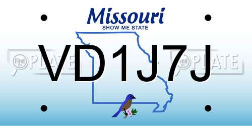 VD1J7J Missouri License Plate