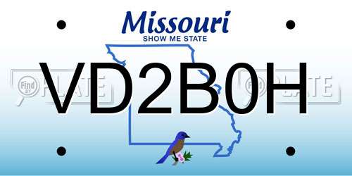 VD2B0H Missouri License Plate