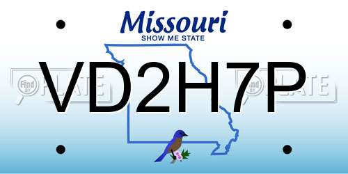 VD2H7P Missouri License Plate