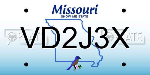 VD2J3X Missouri License Plate