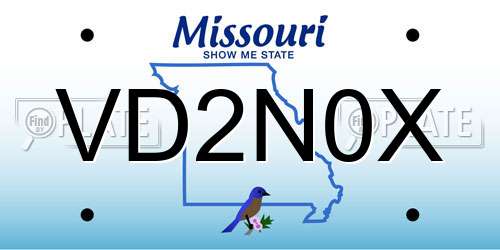 VD2N0X Missouri License Plate