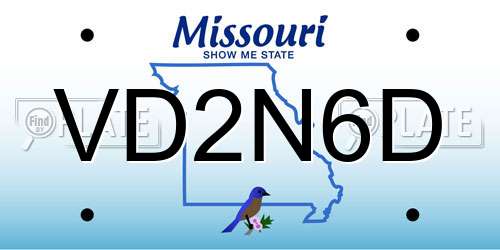 VD2N6D Missouri License Plate