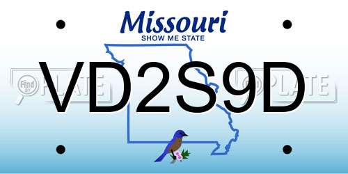 VD2S9D Missouri License Plate