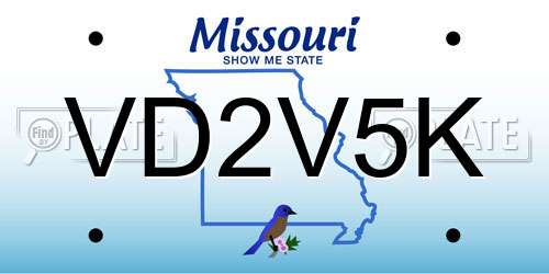 VD2V5K Missouri License Plate