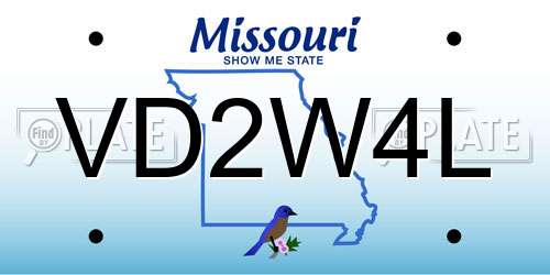 VD2W4L Missouri License Plate