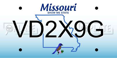 VD2X9G Missouri License Plate