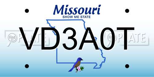 VD3A0T Missouri License Plate
