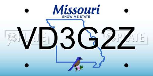 VD3G2Z Missouri License Plate