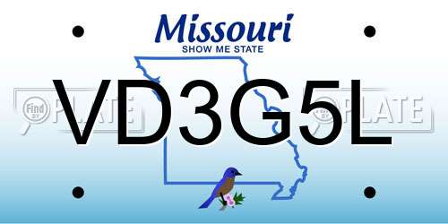 VD3G5L Missouri License Plate
