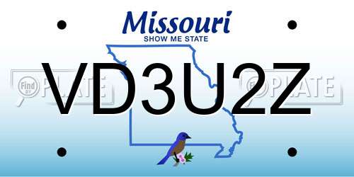 VD3U2Z Missouri License Plate