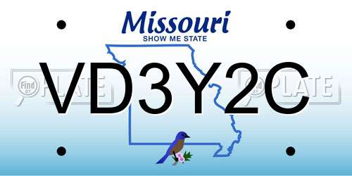 VD3Y2C Missouri License Plate
