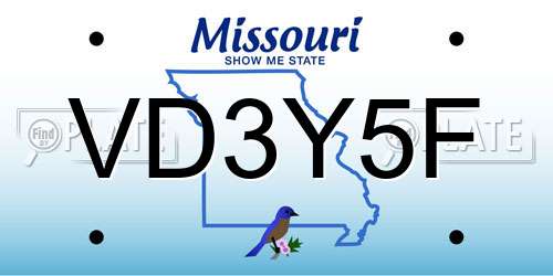 VD3Y5F Missouri License Plate