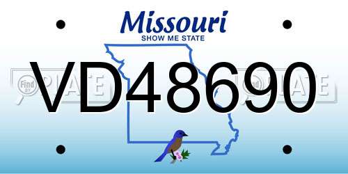 VD48690 Missouri License Plate