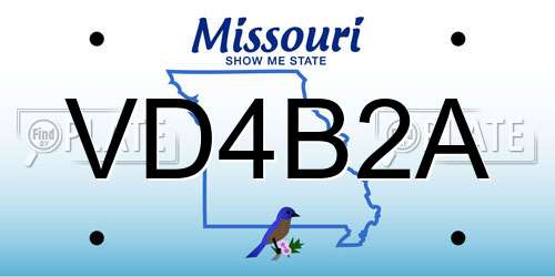 VD4B2A Missouri License Plate